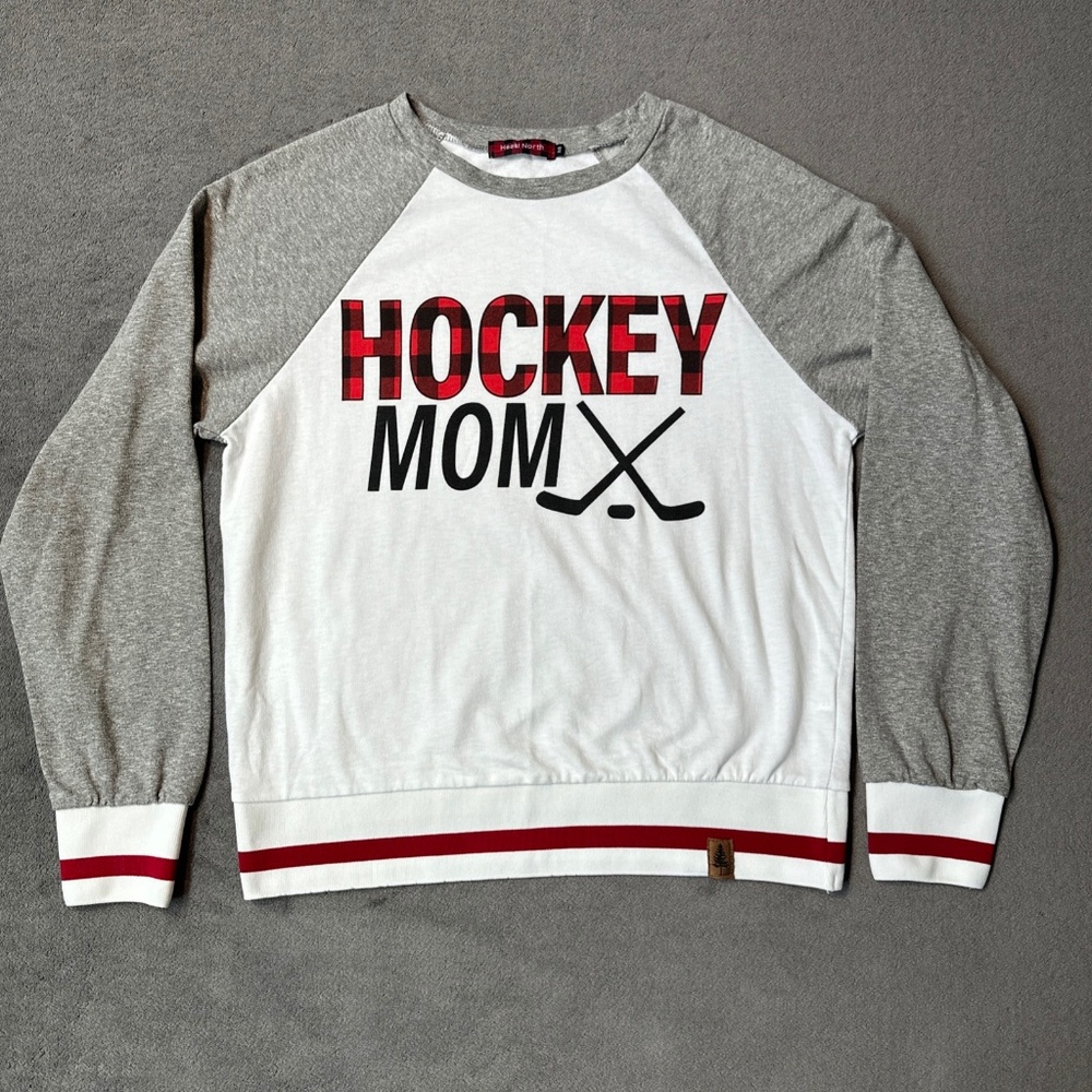 Hockey Mom Long-Sleeve Shirt Small/Medium Red Plaid